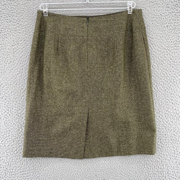 Talbots Skirt Womens 10 Green Wool Silk Blend Above Knee Straight Career Vintage - Picture 3 of 10